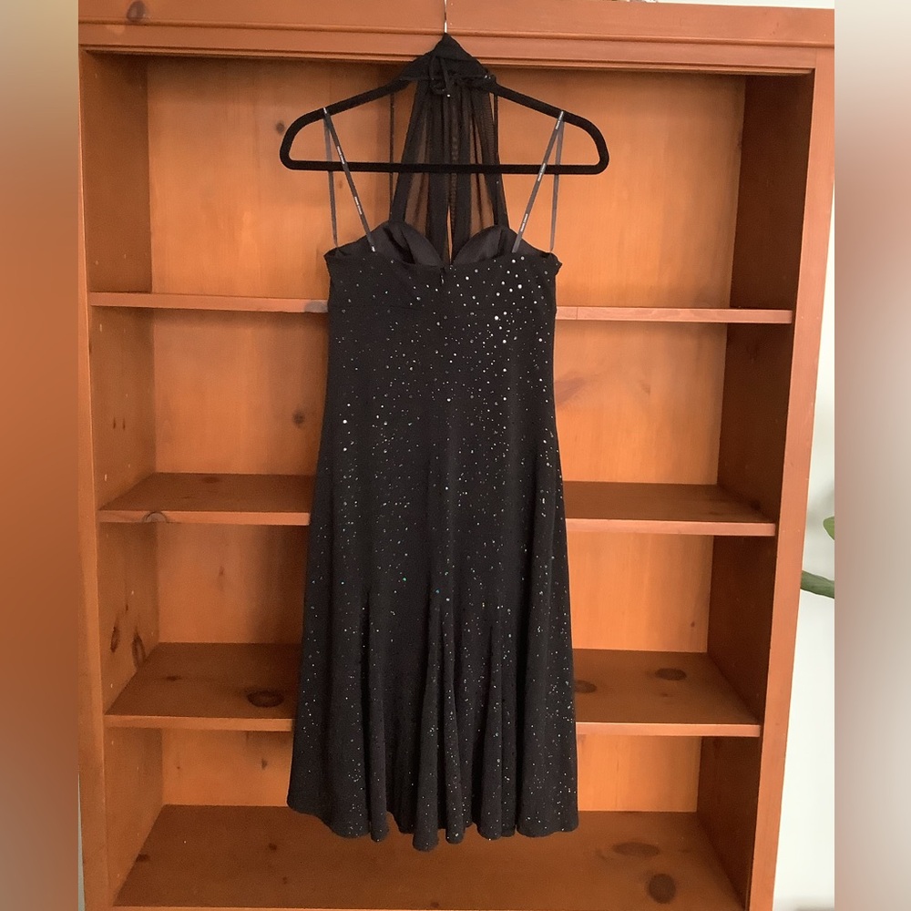 Vintage Y2K Black Sparkle Halter Dress Size  6 | Made in Fairy Grunge Formal - Picture 9 of 13